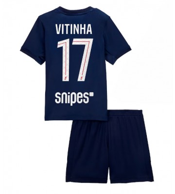 Paris Saint-Germain Vitinha #17 Hjemmebanetrøje Børn 2025-26 Kortærmet (+ Korte bukser)